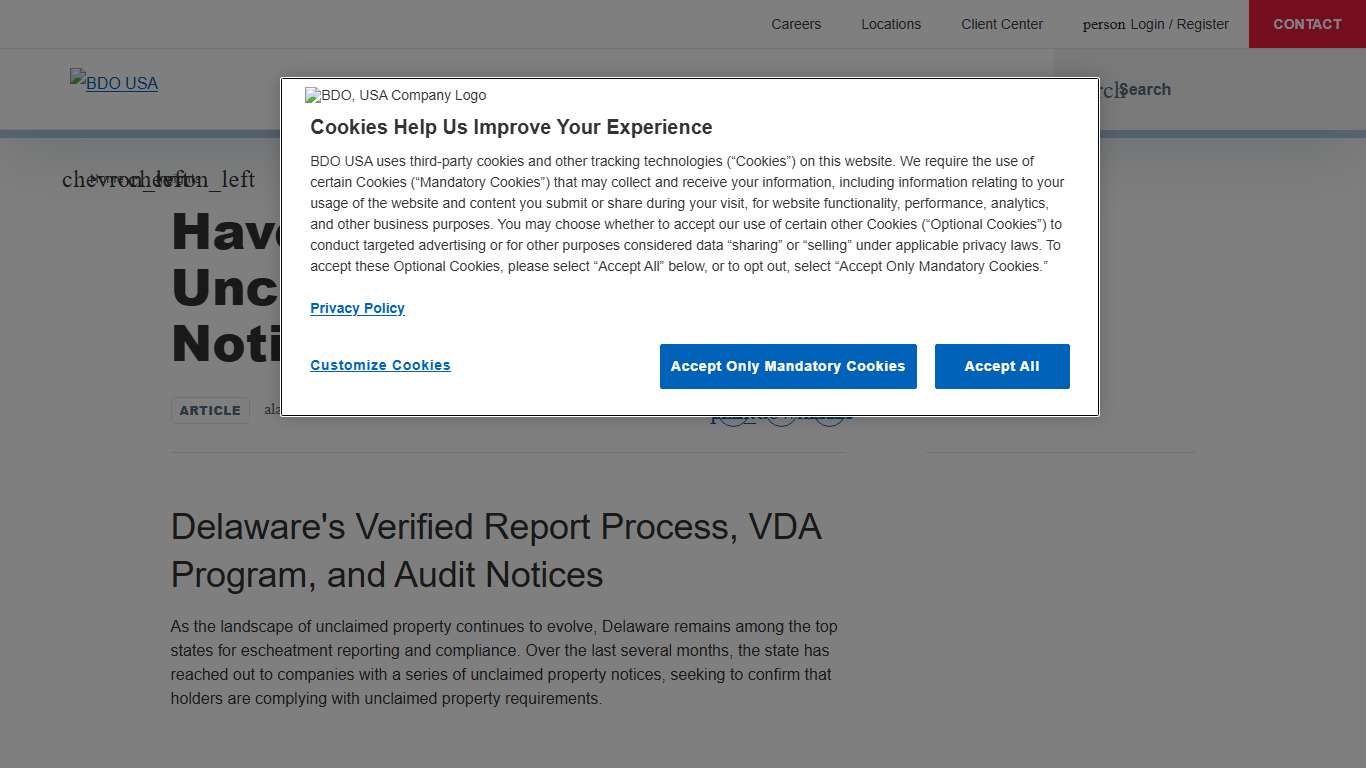 Have You Received an Unclaimed Property Notice? BDO