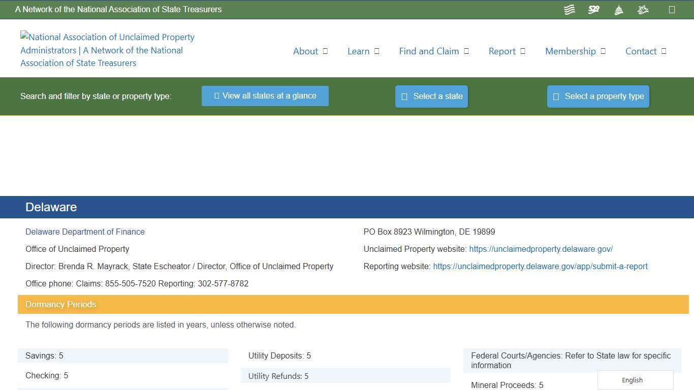 Delaware – National Association of Unclaimed Property Administrators (NAUPA)