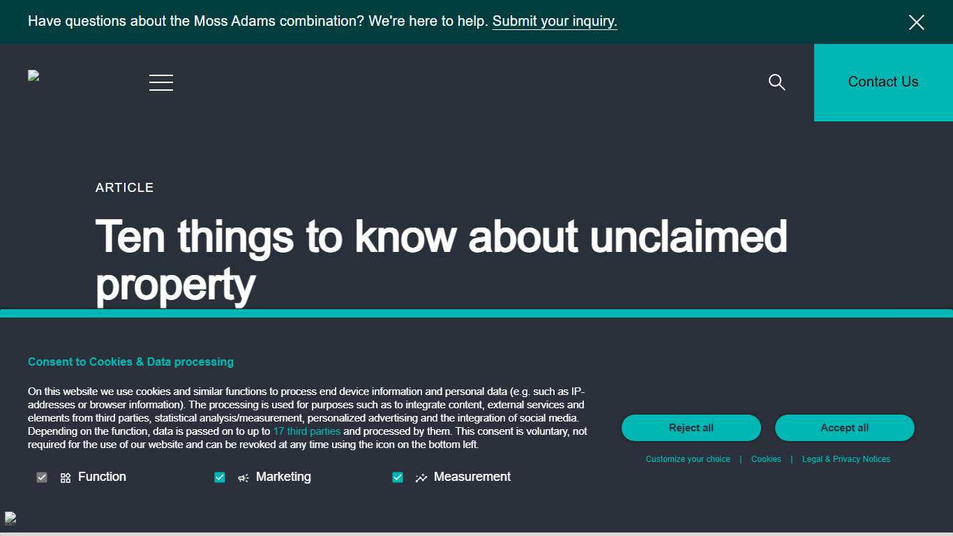 Ten things to know about unclaimed property Baker Tilly